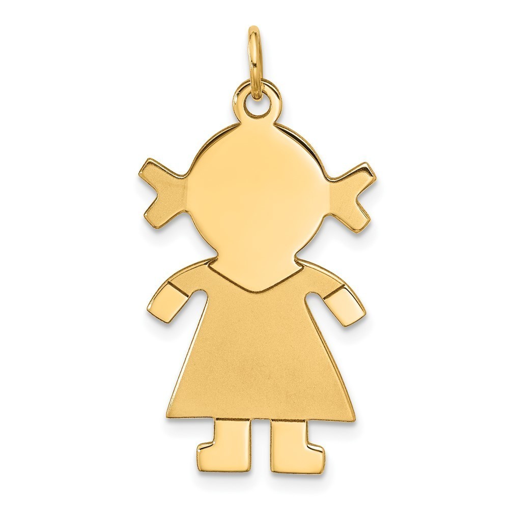 Million Charms 14k Yellow Gold Satin Girl Charm